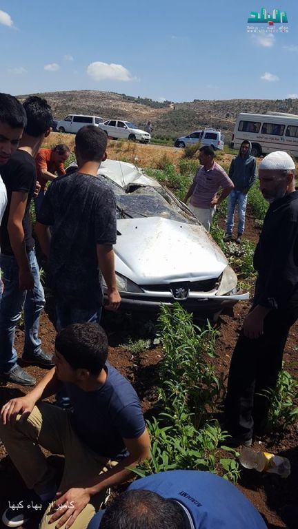 اصابة رجل وزوجته من عرعرة بحادث سير ذاتي على طريق يعبد عرابة